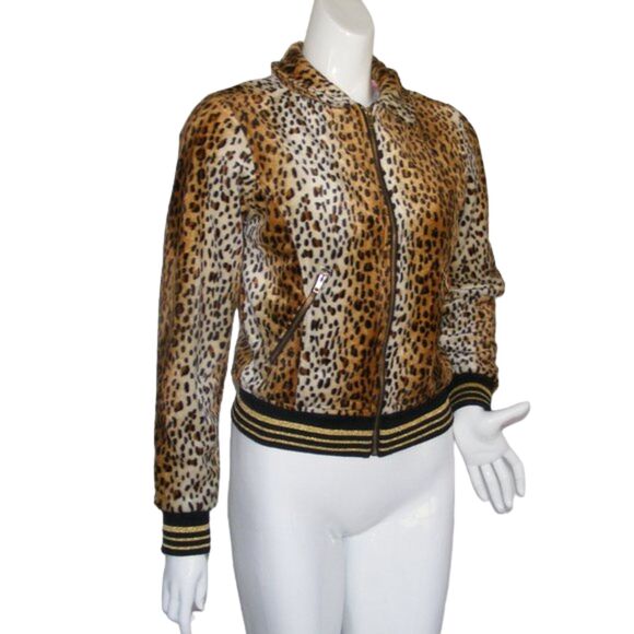 HOT TOPIC Leopard print Jacket, S, Zipper Pockets, Brown/Black, Long sleeve - Picture 4 of 11